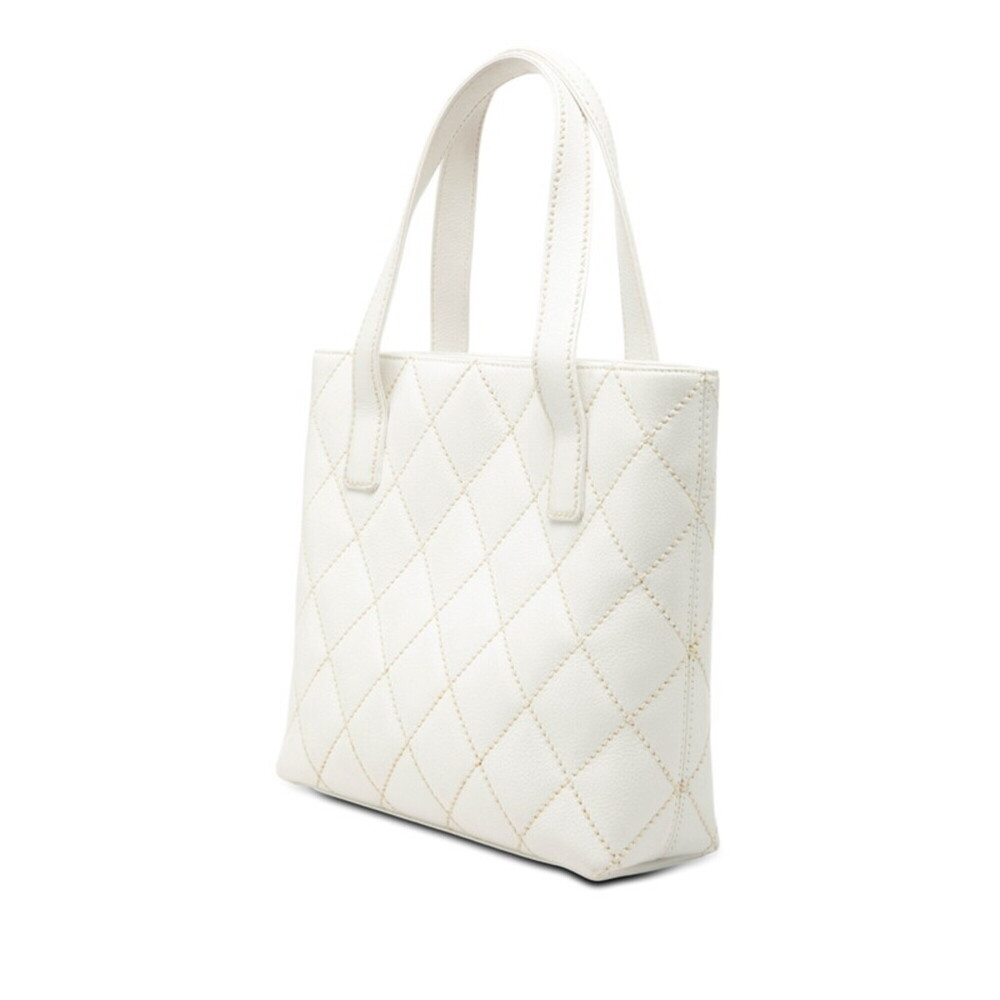 CHANEL White Leather Logo Tote Bag - Picture 2 of 6
